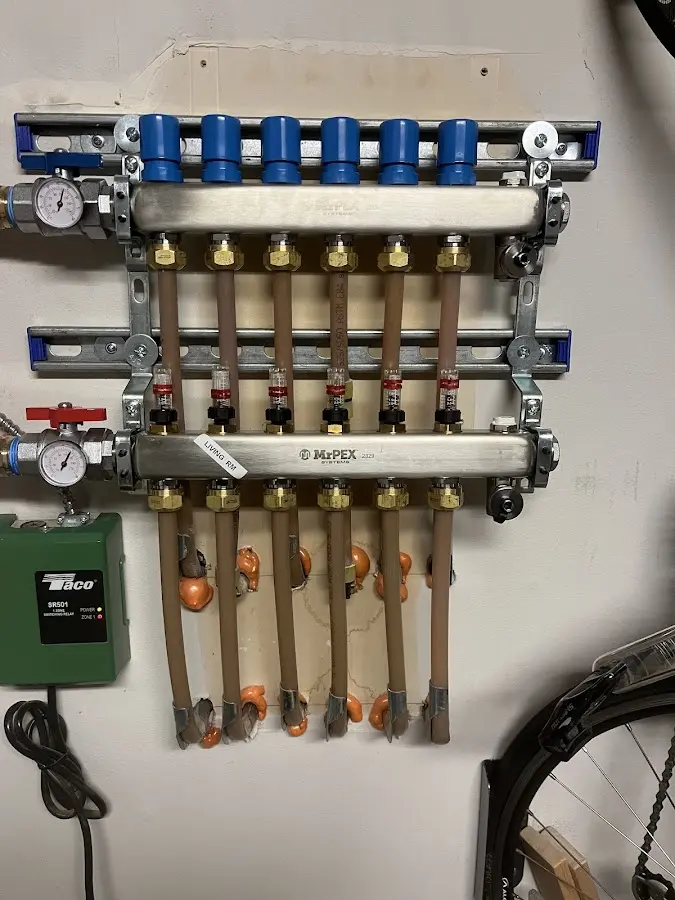 Plumber performing Gas Line Installation at a residential property in Longswamp